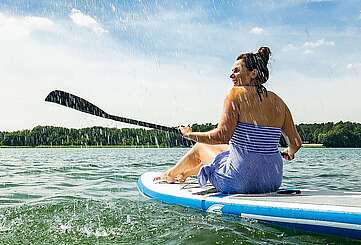Stand Up Paddling auf dem Lübbesee