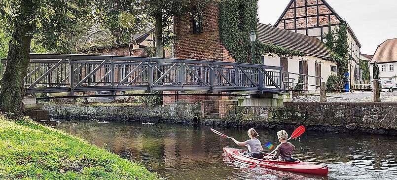 Kanuwanderer auf der Stepenitz in Perleberg