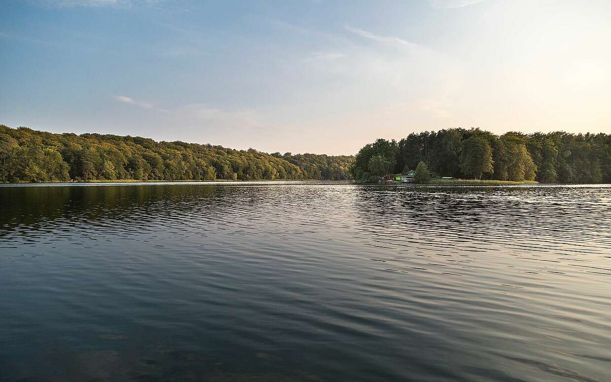 Blick über den abendlichen Liepnitzsee